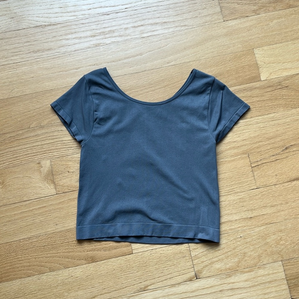 Free People Grey short sleeve top